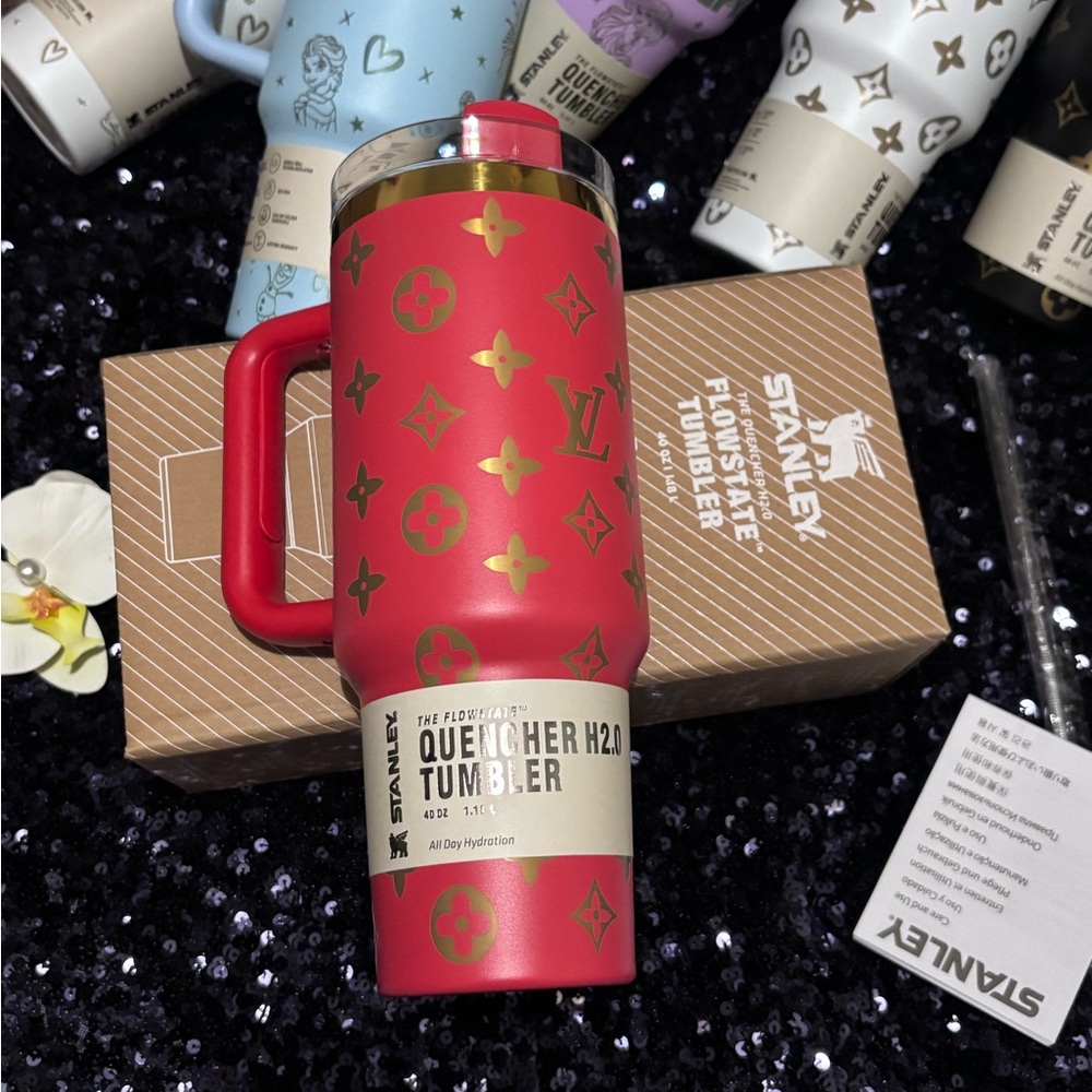 Stanley Red and Gold Quencher Tumbler